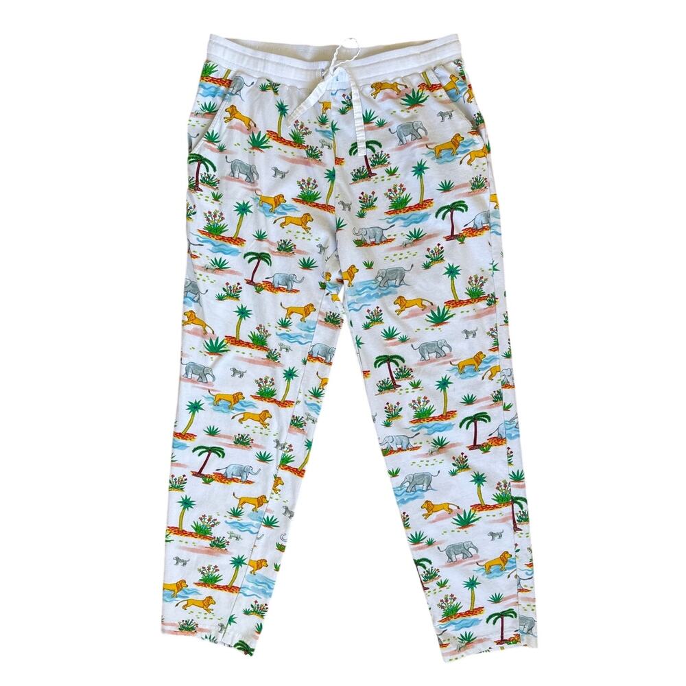 Sant and Abel Pajama Pants in Trunks Up Jungle Print Cotton Size Medium